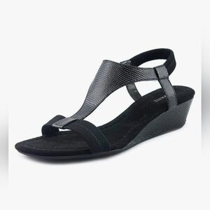 Alfani Vacanzaa Women's Casual Strappy Open Toe Sandals Black Size 8M Black .